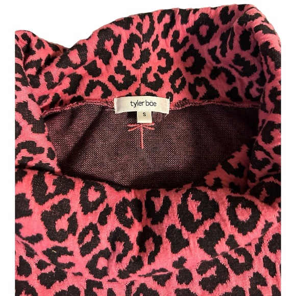 tyler Böe Cowl Neck Leopard Print Kim Dress | Pink & Black | Size Small - Picture 3 of 4